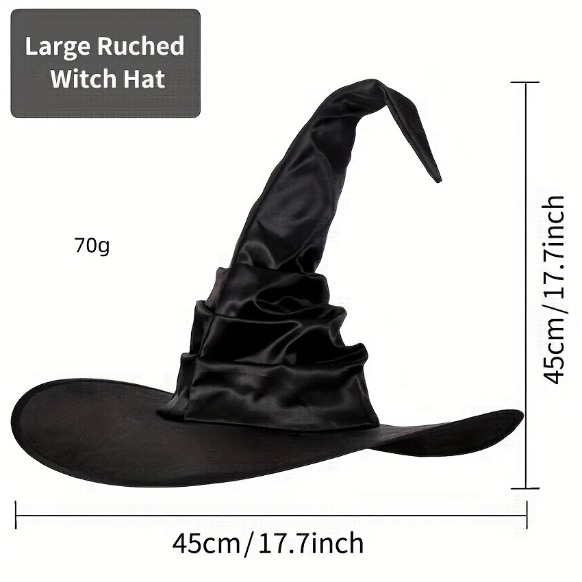 1pc Halloween Witch Hat Costume Props Party Decor Wrinkled Witch Hat