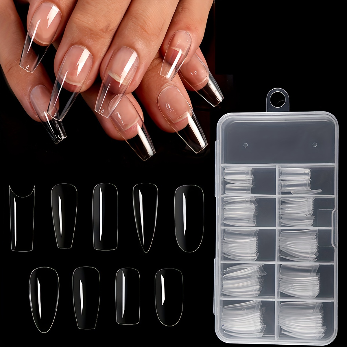 

Short Square Almond Coffin Nail Tips - 100pcs Clear Soft Nail Tips Full Cover Gel Nails False Nails Pre-shaped Acrylic Press On Nails For Extensions Easy For Home Diy Nail Salon