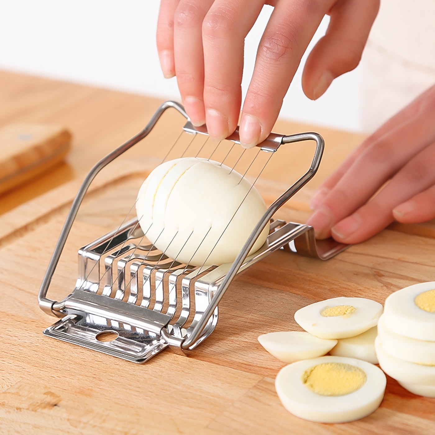 Egg Slicer, Egg Cutter for Hard Boiled Eggs, Efficient Multipurpose  Stainless Steel Wire Strawberry Slicer, Tomato Slicer 