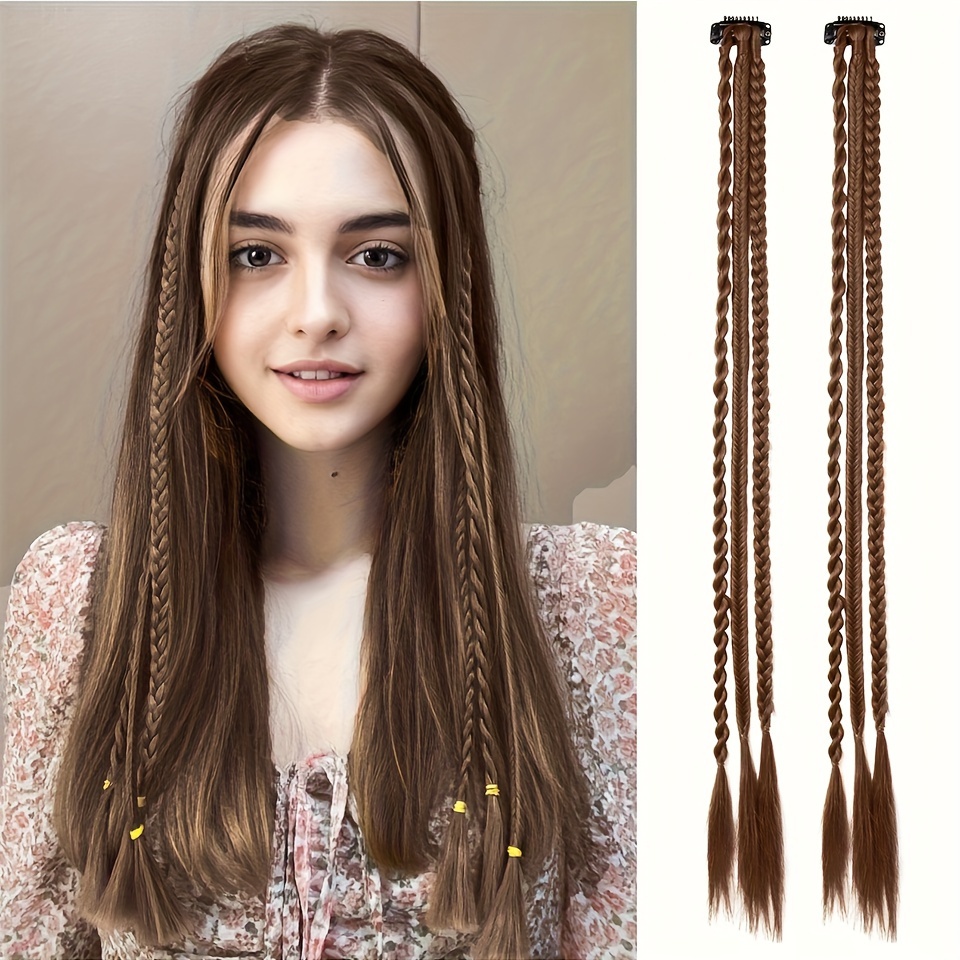 Braid Clip In Hair Extensions Braids Long Synthetic Ponytail