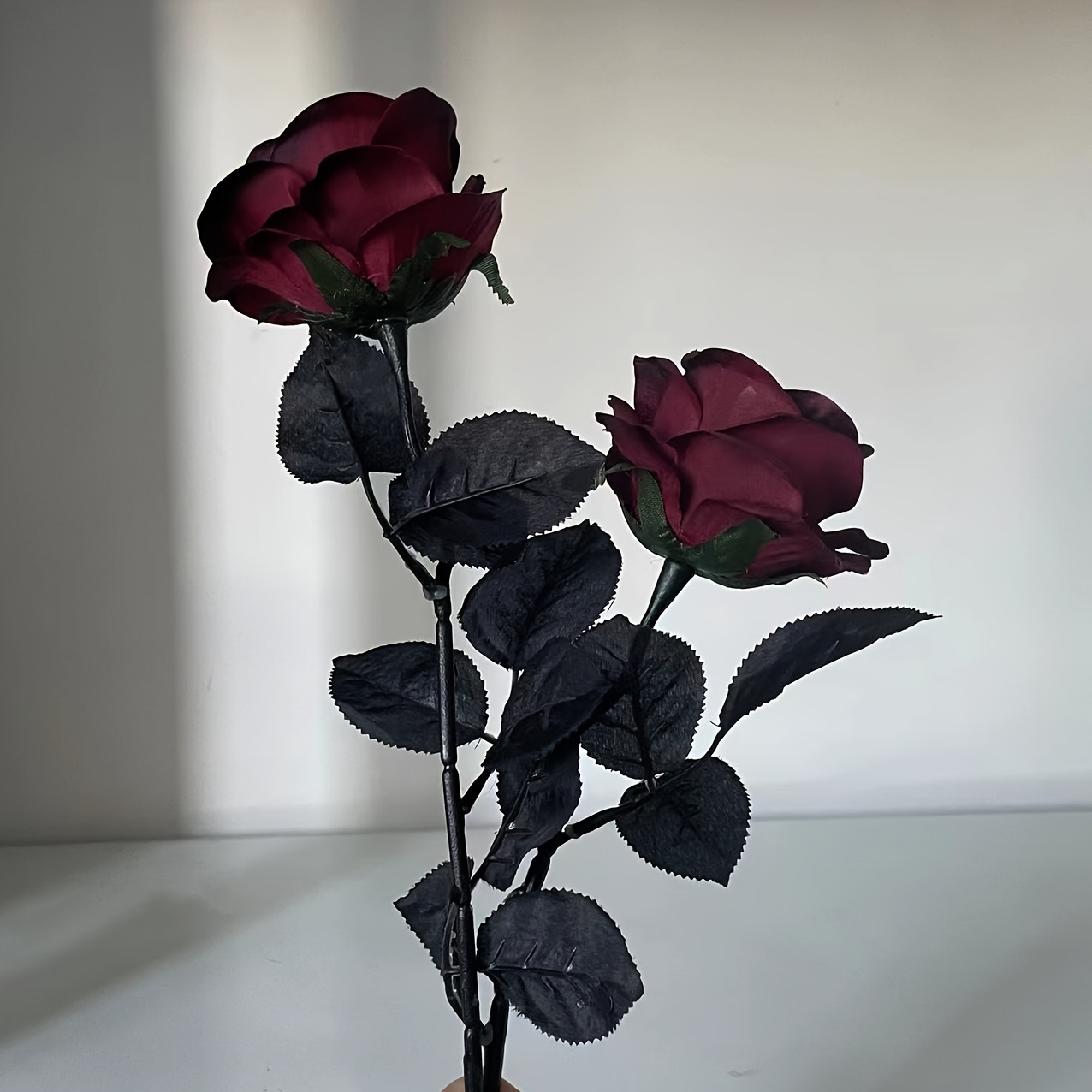 1 pc 50cm Black Rose Artificial Flower Single Branch Flower Home