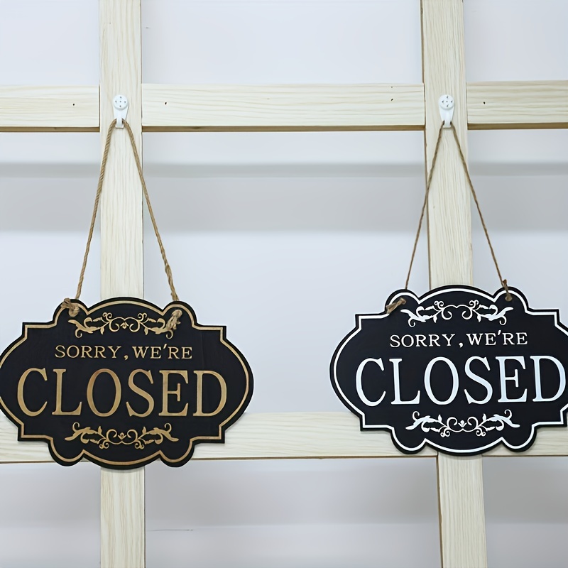 Double sided Door Plate Wooden Listing Creative Open closed Temu