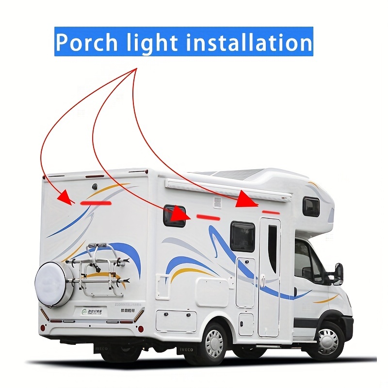 Lampe murale imperméable avec barre lumineuse pour caravane, éclairage  extérieur, camping-car, bar, extérieur, porche, 12V