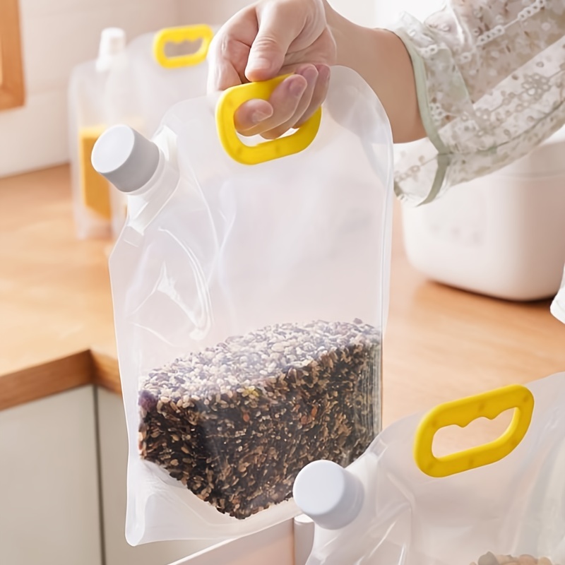5Pcs Kitchen Storage Bag Grain Moisture-proof Sealed Bag Insect-proof  Transparent Portable Food-grade Transparent Storage Bags - AliExpress