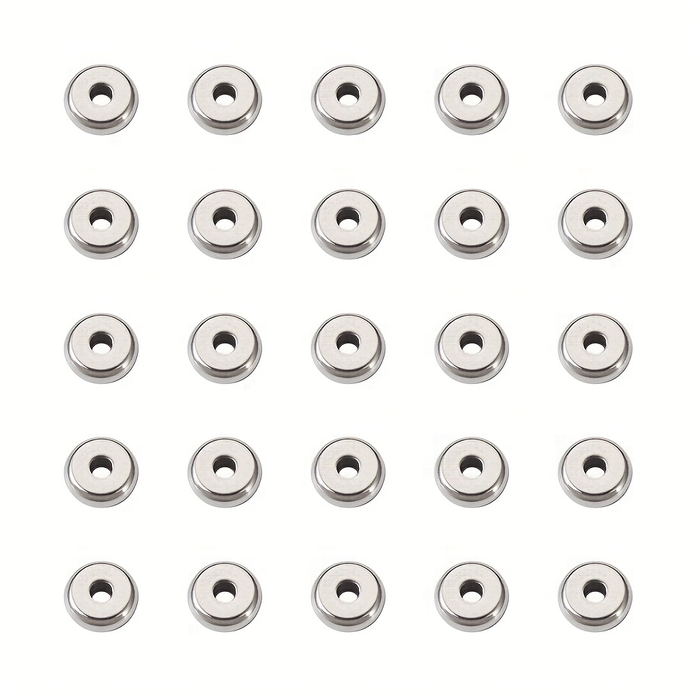 E-shop 100 Stück Edelstahl Rundperlen mit Loch, Lochdurchmesser 1,6 mm, für DIY Schmuckherstellung, Dekorative Verzierung, Einfache Accessoires