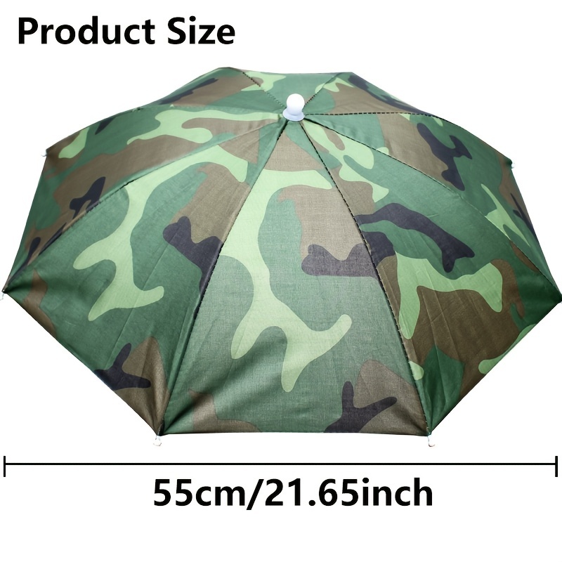 Paraguas plegable montado en la cabeza a prueba de viento y lluvia,  sombrero para exteriores con som ER