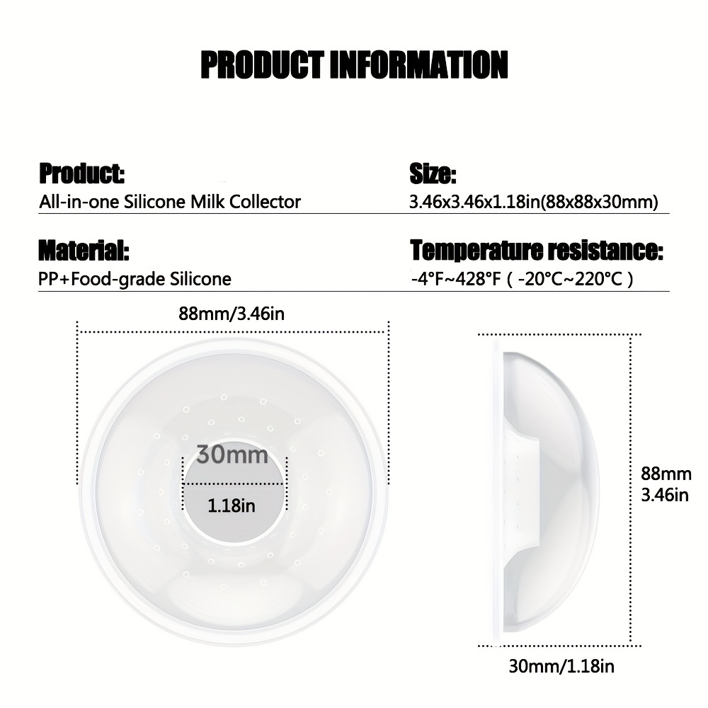 Silicone Leak Proof Breast Milk Collectors Milk Saver for Breastfeeding, Size: 2pcs, White