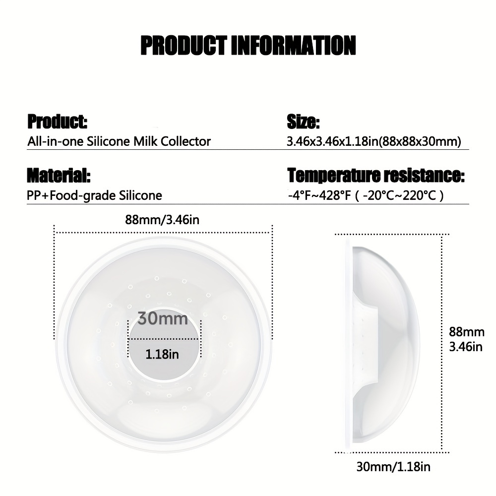2pcs Silicone Breast Milk Collectors, Breast Shell & Milk Catcher