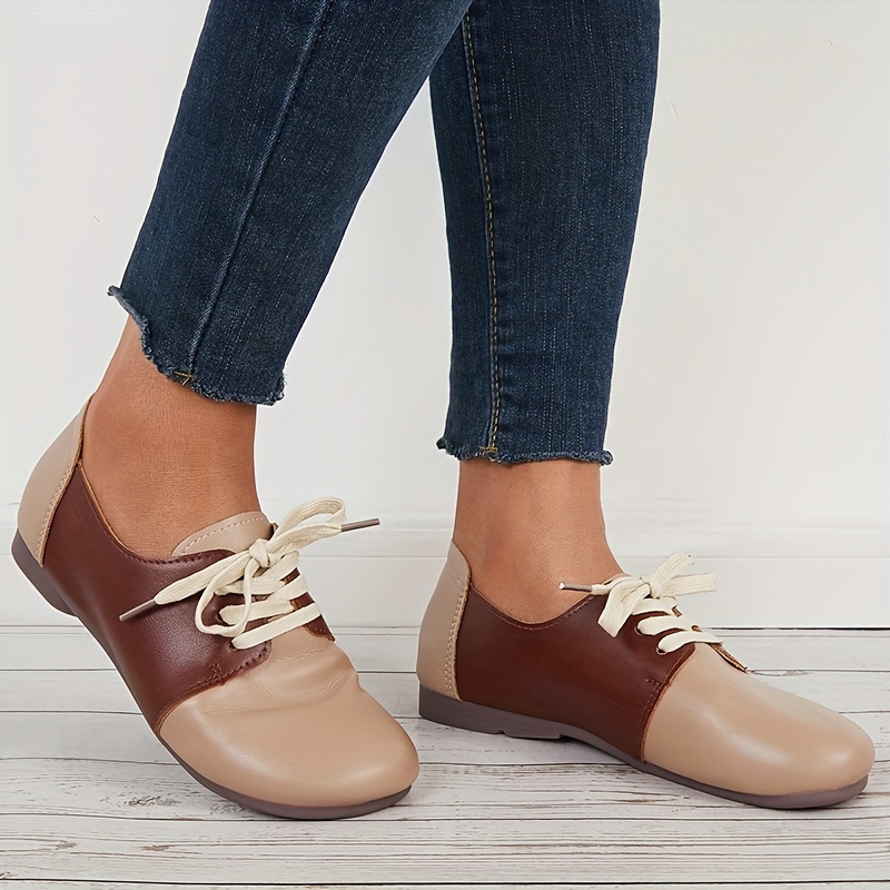 Zapatos Planos Casuales Mujer Mocasines Cuero Sintético - Temu