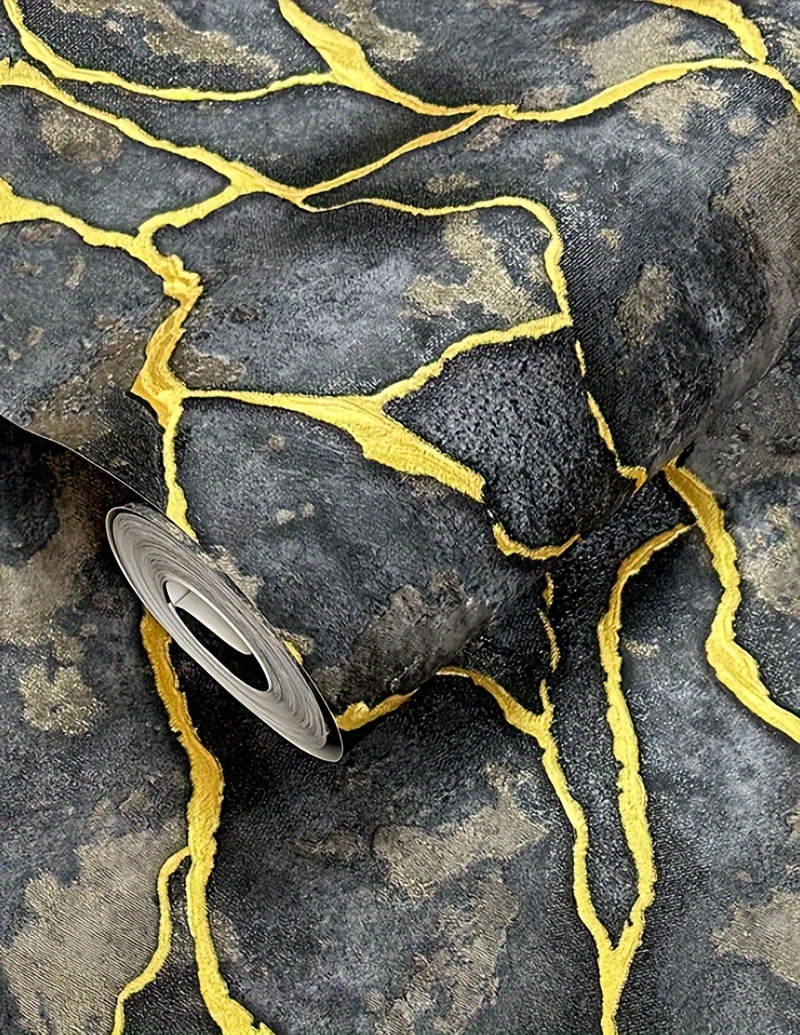 Non self adhesive Wallpaper 3d Golden Abstract Striped Temu