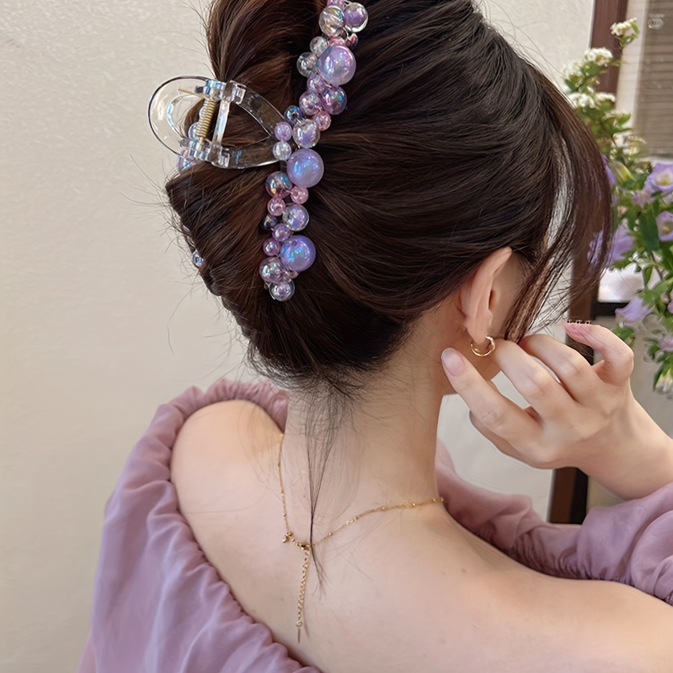 Hair beads for girls kids women hair ties with hair clip(multicolour 100  psc) plastic mini