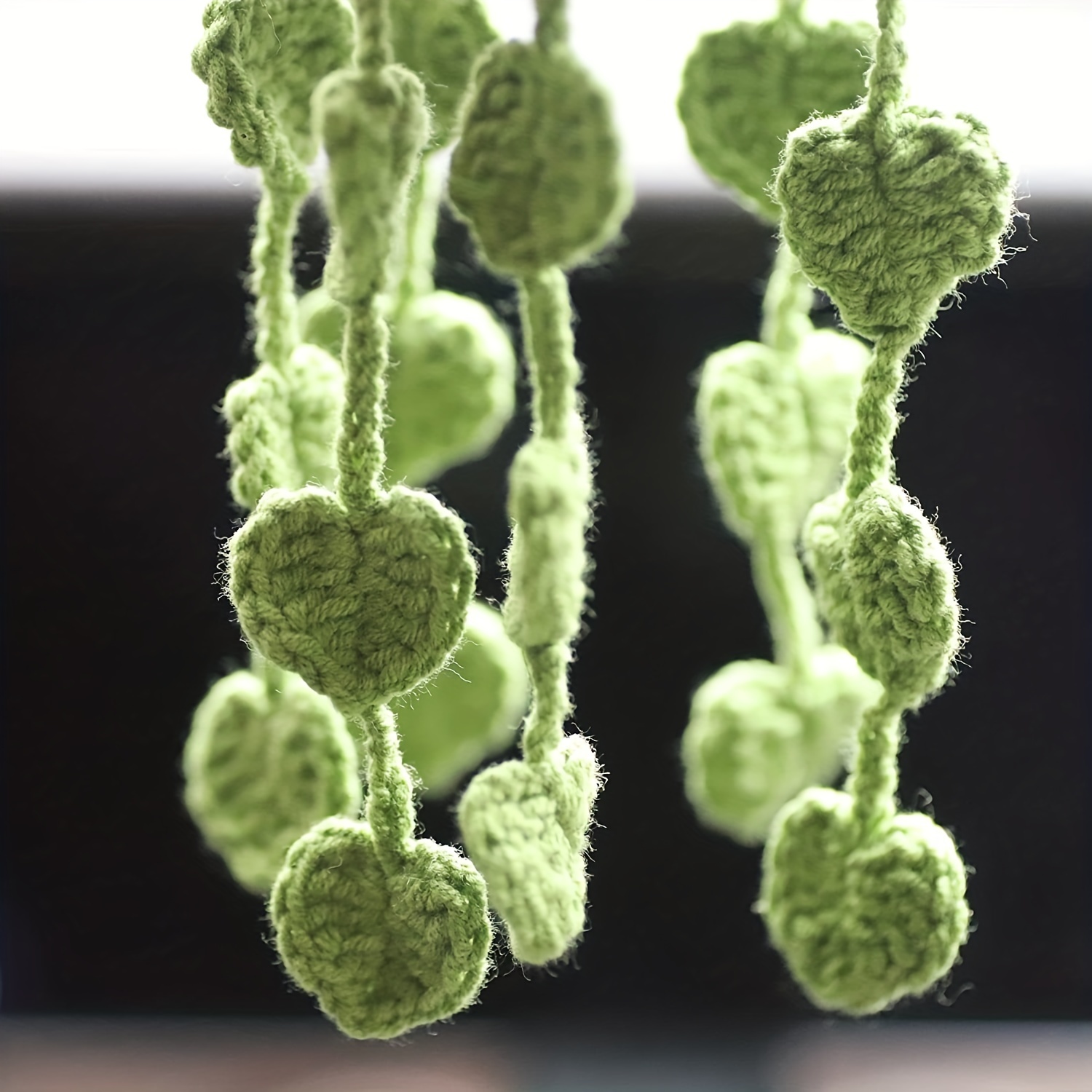 Cute Crochet Plant Car Mirror Hanging Accessories Boho - Temu