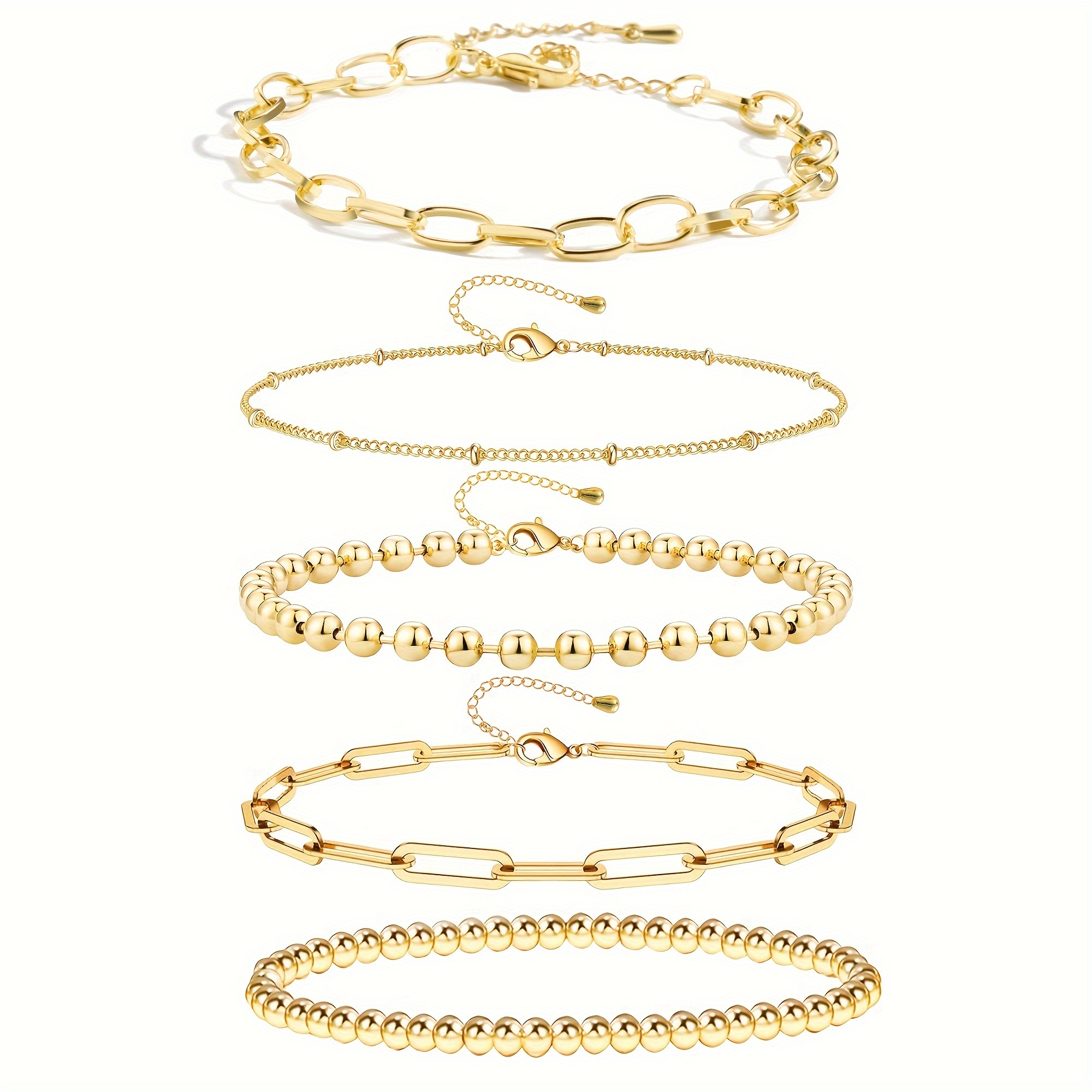Golden Bracelets For Women 14k Gold Plated Bracelets For - Temu Sweden