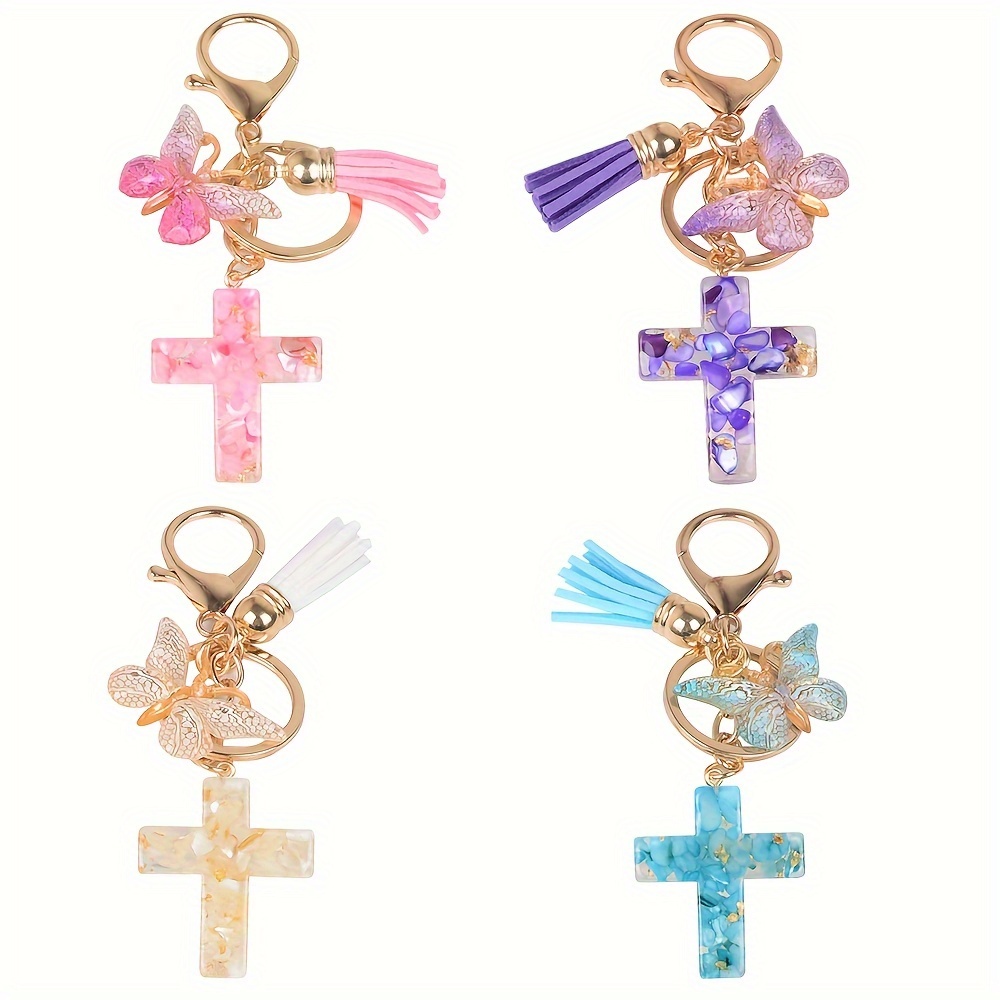 

Butterfly Keychain Cute Animal Resin Key Ring Purse Bag Backpack Charm Car Hanging Earbud Case Cover Accessories Women Female