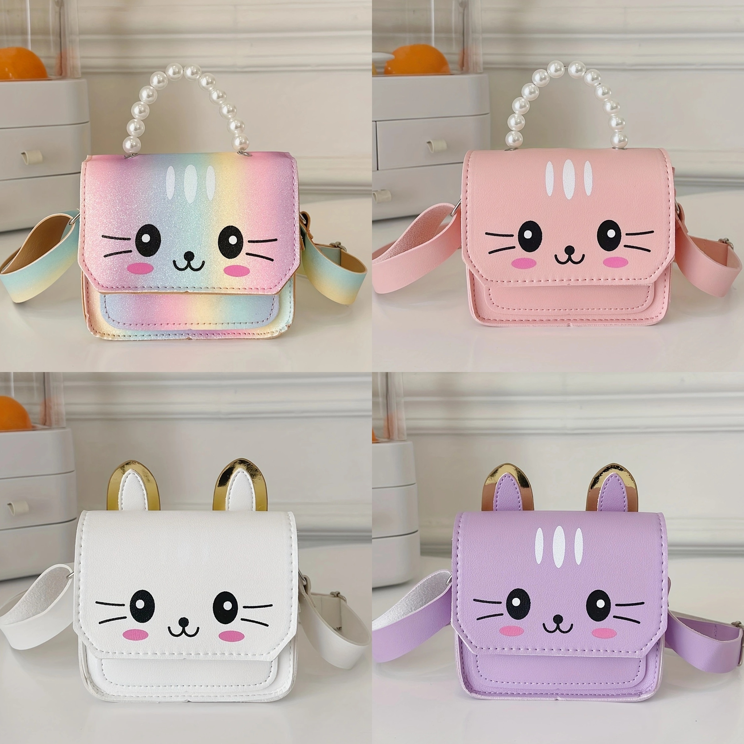 Kids Girls Crossbody Handbags Bag Leather Purses and Cute Mini Kawaii  Little Girl Small Party Hand Bags Baby Coin Pouch bag