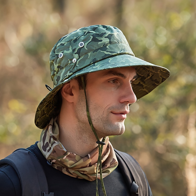 Fishing Hat Safari Cap with Sun Protection for Men and Women (Army Green)