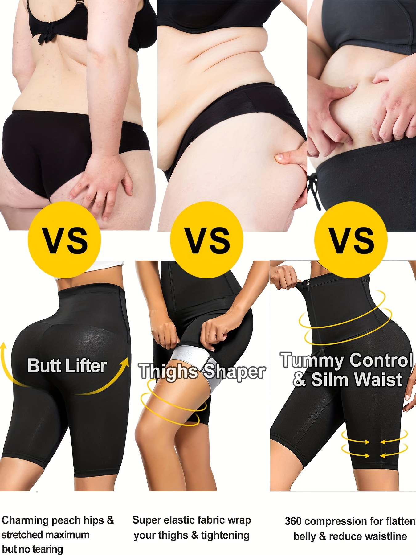 * Women High Waist Sauna Sweat Shorts, Weight Loss Compression Workout  Shorts