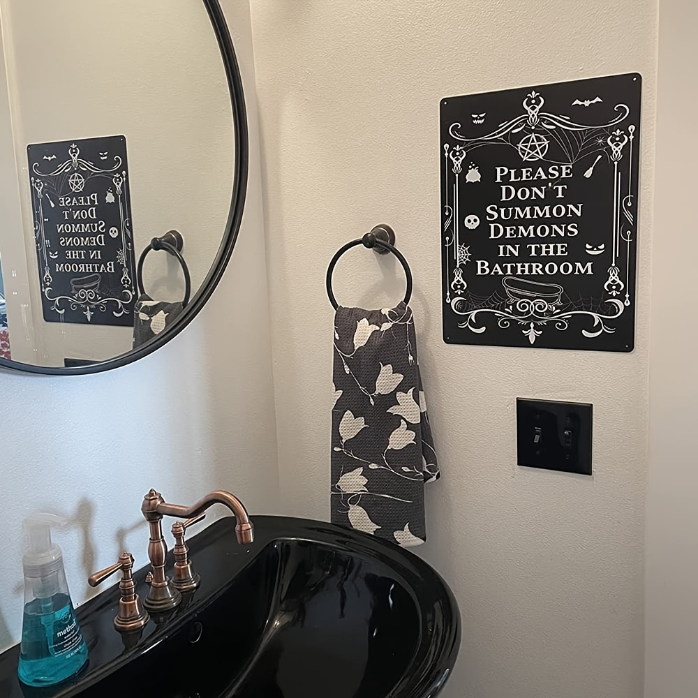Bathroom Sign, Bathroom Signs, Gothic Decor, Halloween Bathroom ...