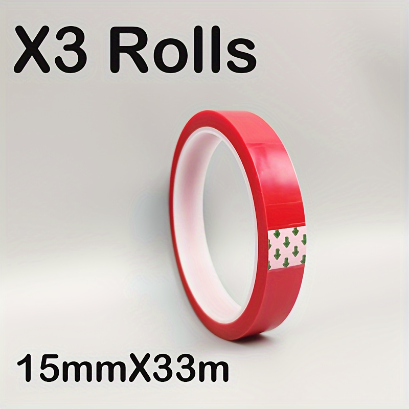 2 Rolls Heat Tape High Temperature 15mmx33m(108ft) Sublimation Tape Red