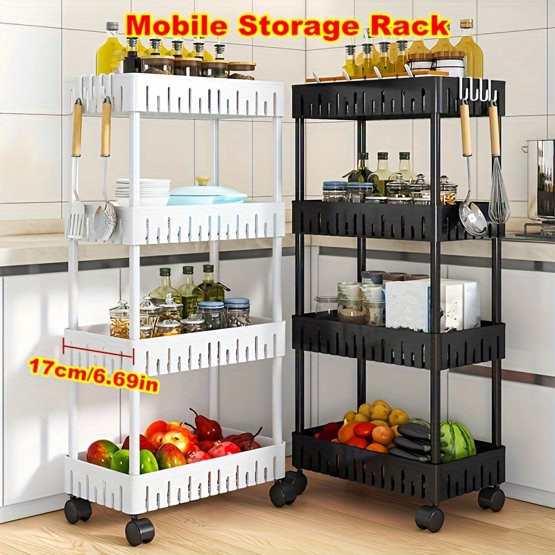 Small Trolley Shelf Floor Mount Storage Rack With Wheels - Temu