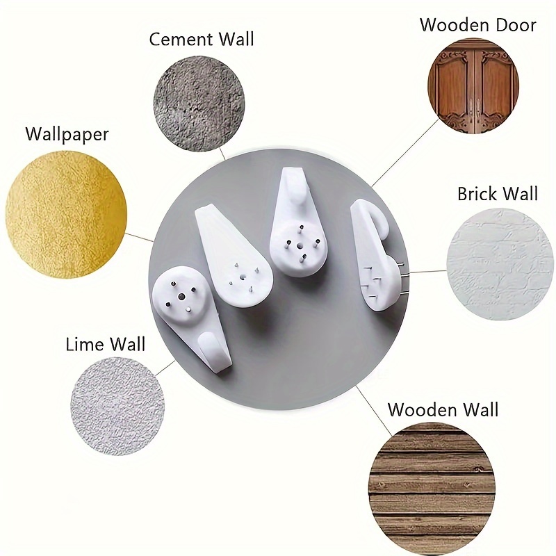 Traceless Nail Hooks, WORFACE Powerful Concrete Wall Hooks 20lbs Invisible  Nail Hangers, Hardwall Hanging No Damage Wall Picture Hanger for Hardware