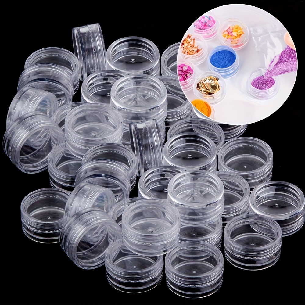 

10/20/50pcs Empty Plastic Bottle, Cups, Jewelry Bead Refillable Bottles, Small Round Cosmetic Container Storage Jars