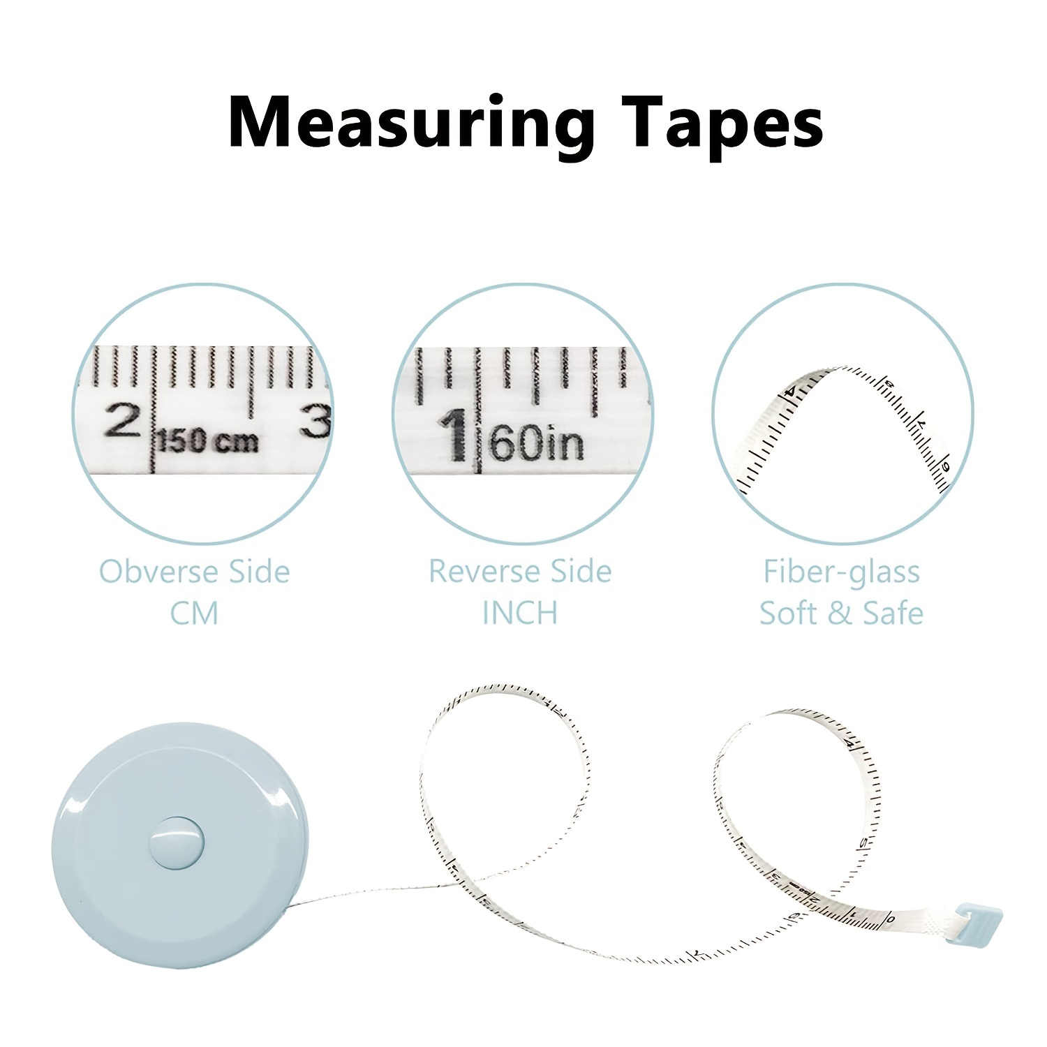 Retractable Sewing Tape Measure 60 inch Tailor Seamstress, Size: Standard