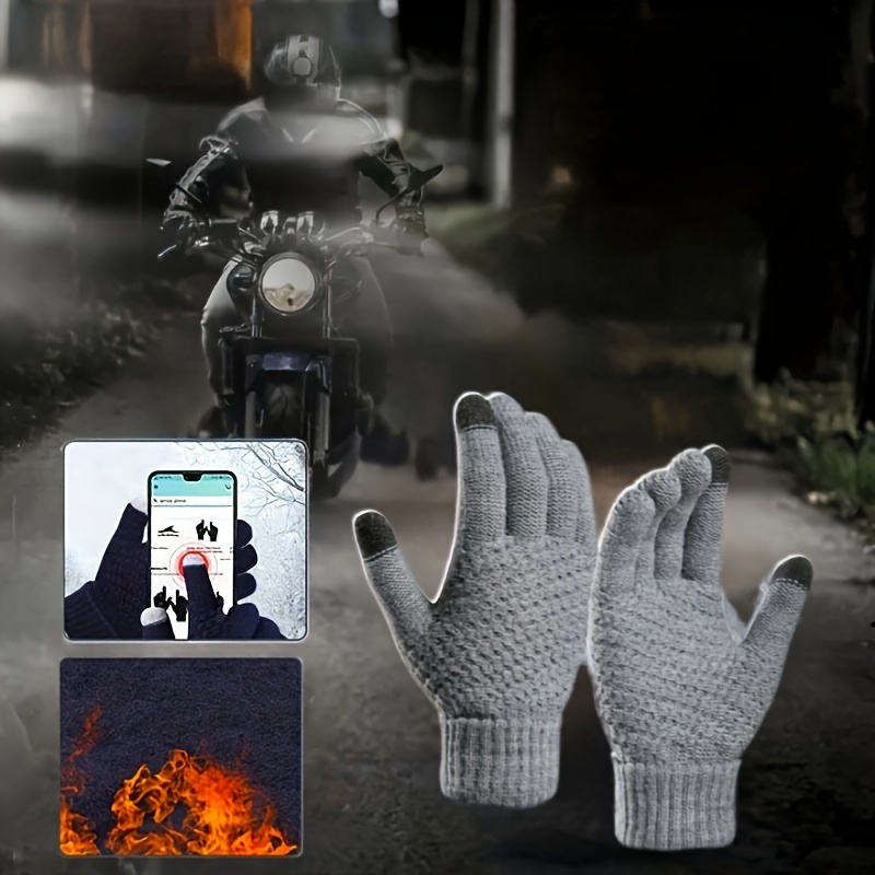 Winter Thickened Warm Wool Gloves Outdoor Windproof Cycling Gloves