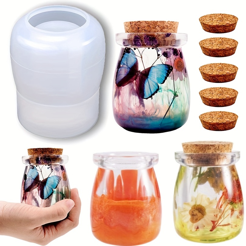 Resin Molds Silicone Mushroom Shaped Resin Jar Mold With Lid - Temu