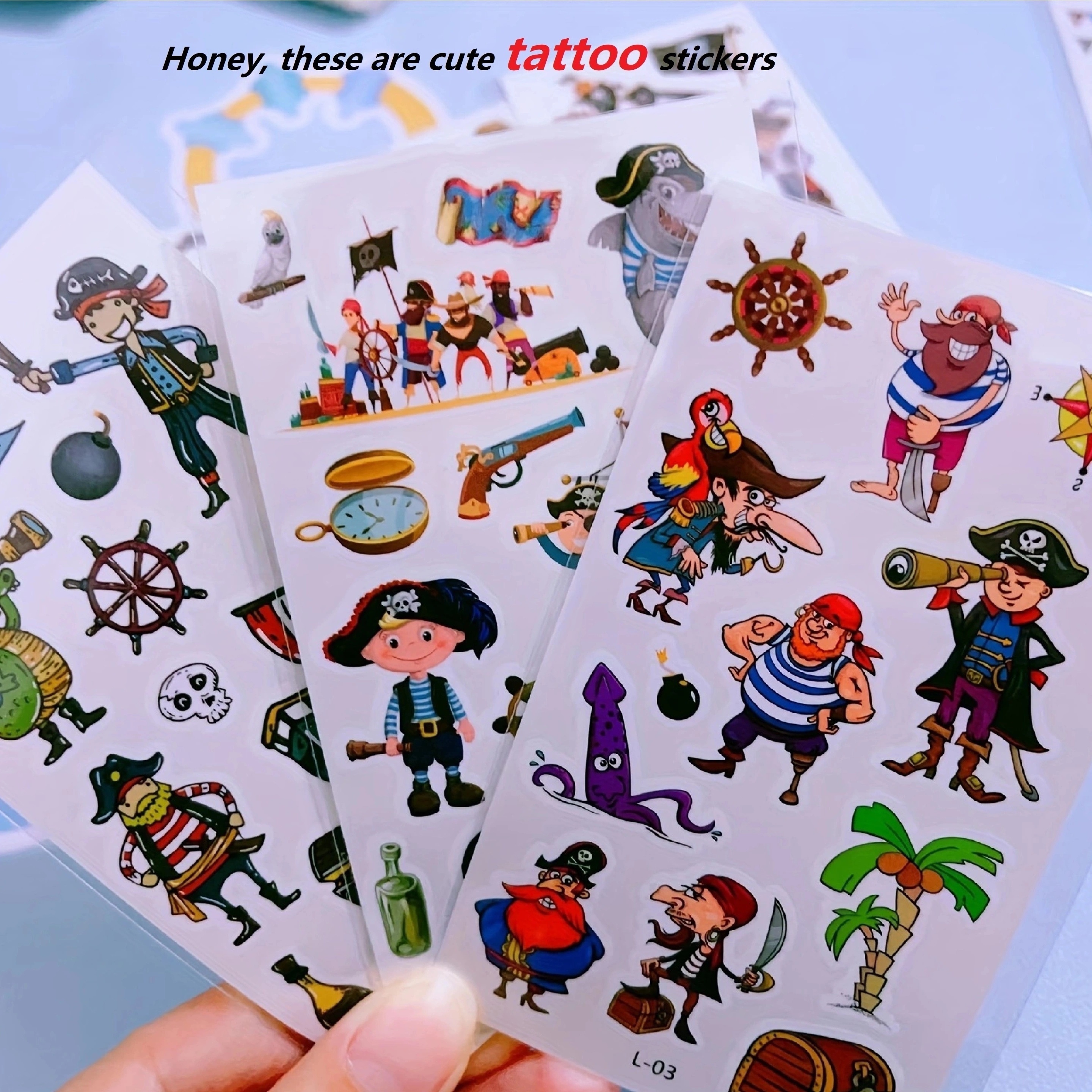 Pegatinas de tatuaje de unicornio de dibujos animados para niños,  transferencia de agua divertida, tatuajes falsos