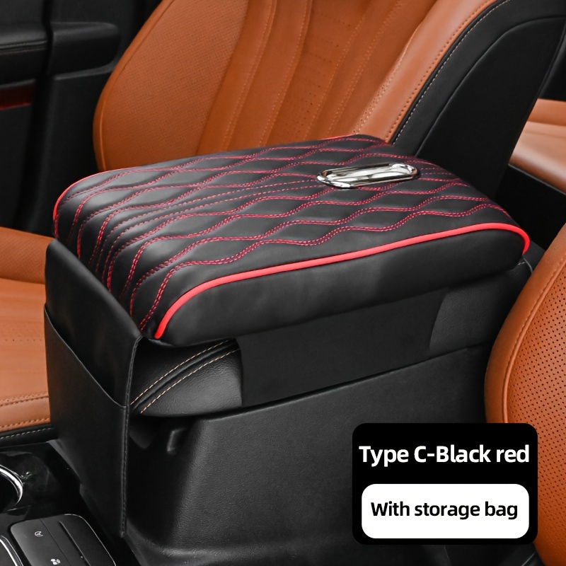 Car Central Armrest Box Heightening Pad Pu Leather Memory - Temu