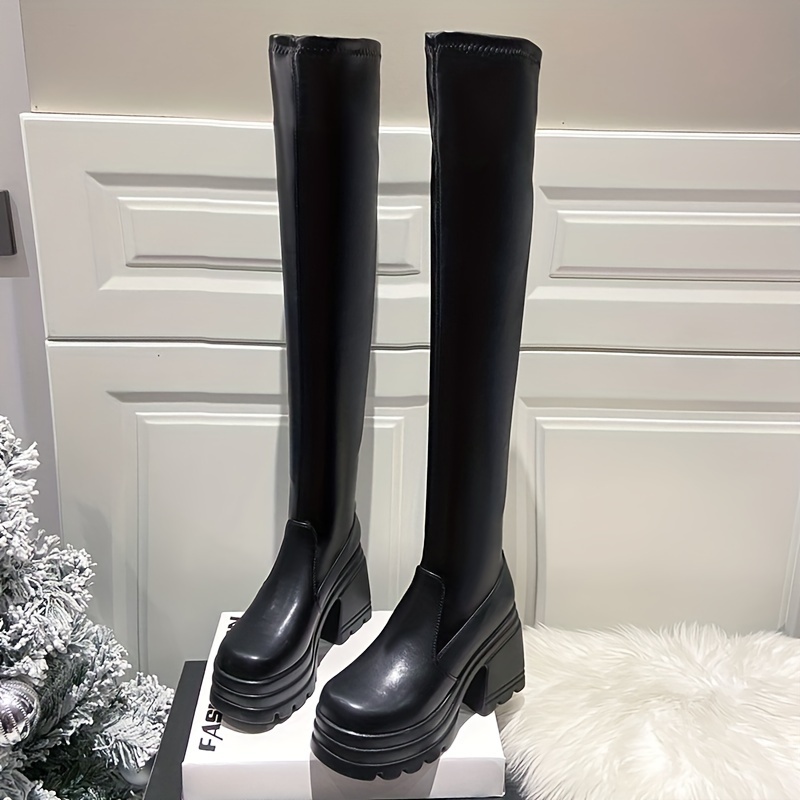 Shallop platform over on sale the knee boot