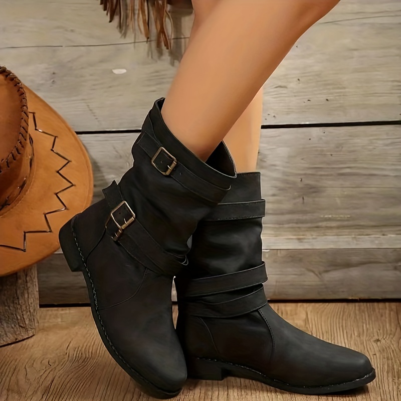 Womens booties with sales buckles