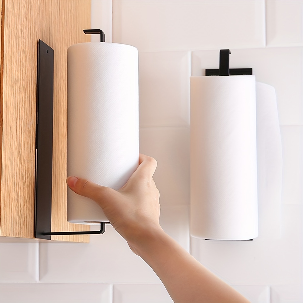 Iron Paper Towel Holder Door Cabinet Hanging Paper Towel - Temu