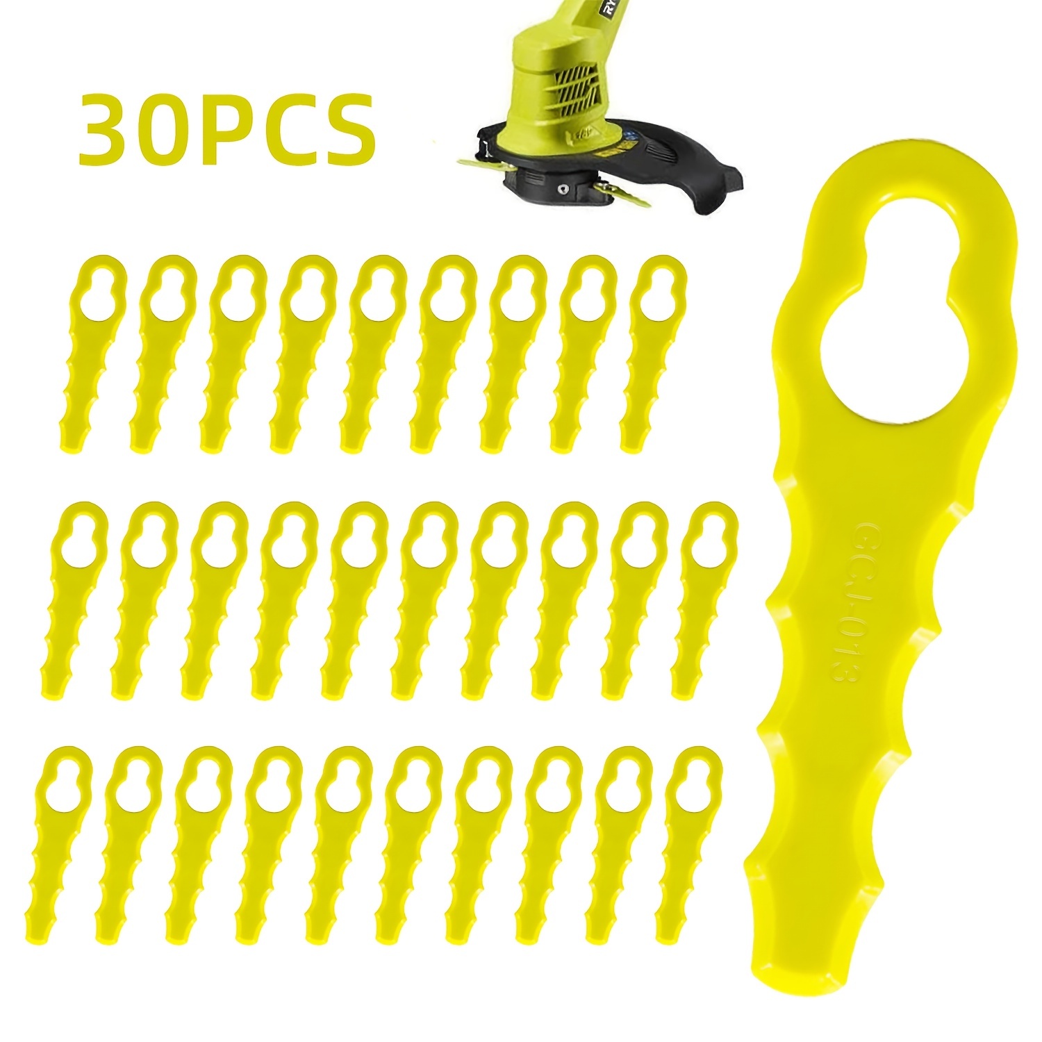 

30pcs Replacement Blades High Performance Blade, Plastic Blade Accessories For Grass Trimmer, Replacement Parts & Accessories