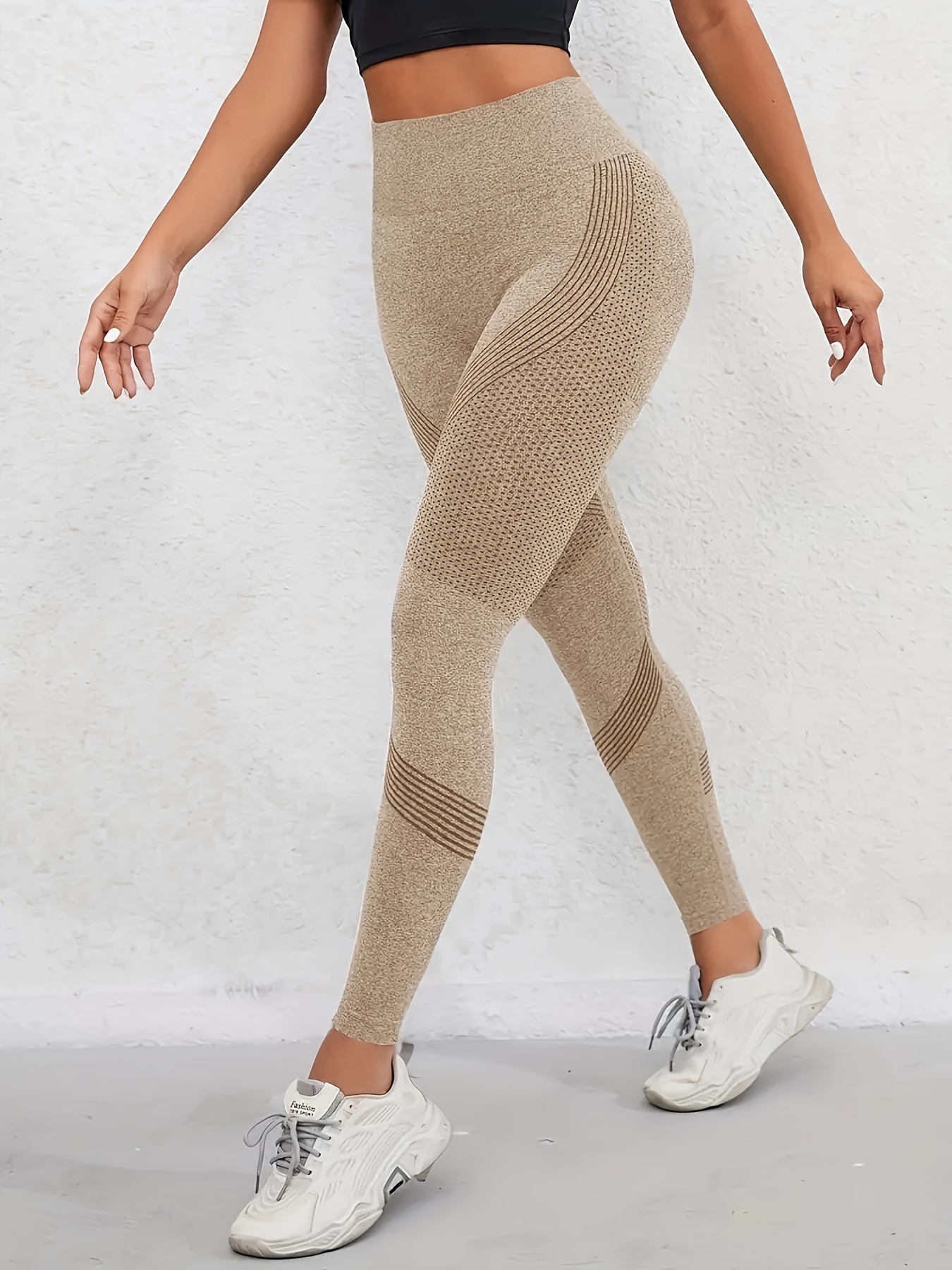 Seamless Butt Lifting Yoga Sports Pants Knitting Sexy - Temu