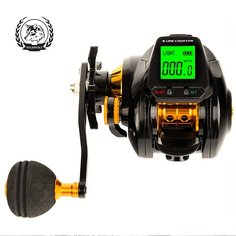 Electric Line Counter Baitcast Fishing Reels With Large Screen Digital  Display Left Hand