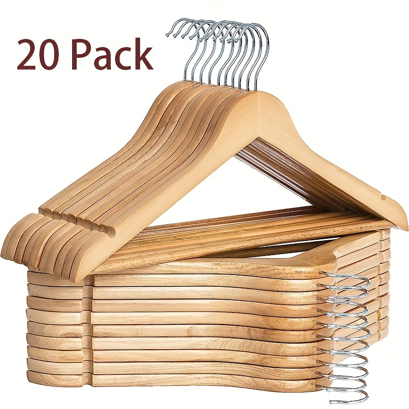  Perchas de madera/perchas de madera, paquete de 4 perchas de  madera de madera con acabado liso, perchas de madera de alta calidad para  perchas de ropa (talla 1) : Hogar y
