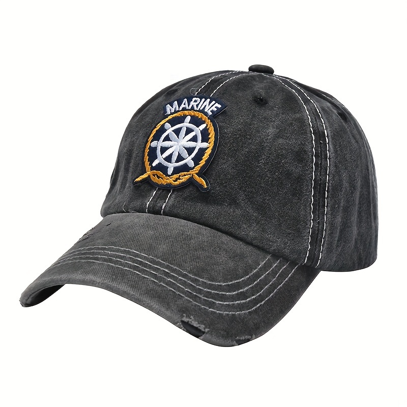 Adjustable Fishing Caps Outdoor Sports Men's Fishing Hats Travel Mountain Black