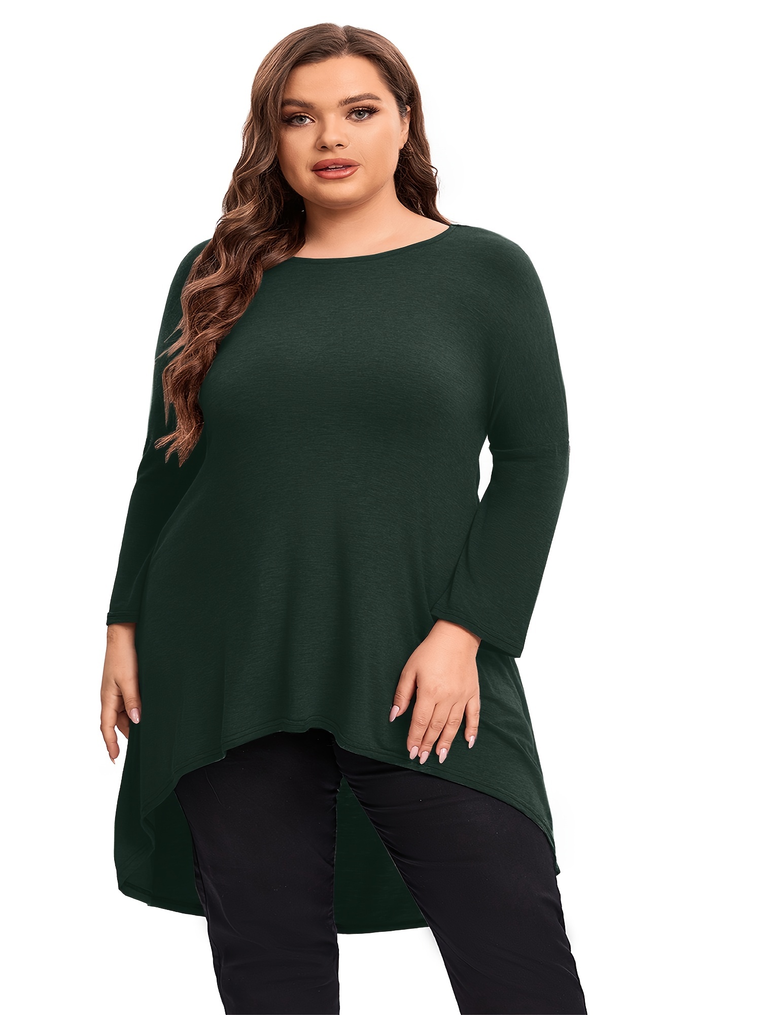 Plus Size S For Women Women's Plus 3/4 Sleeve Peplum Zipper - Temu Japan