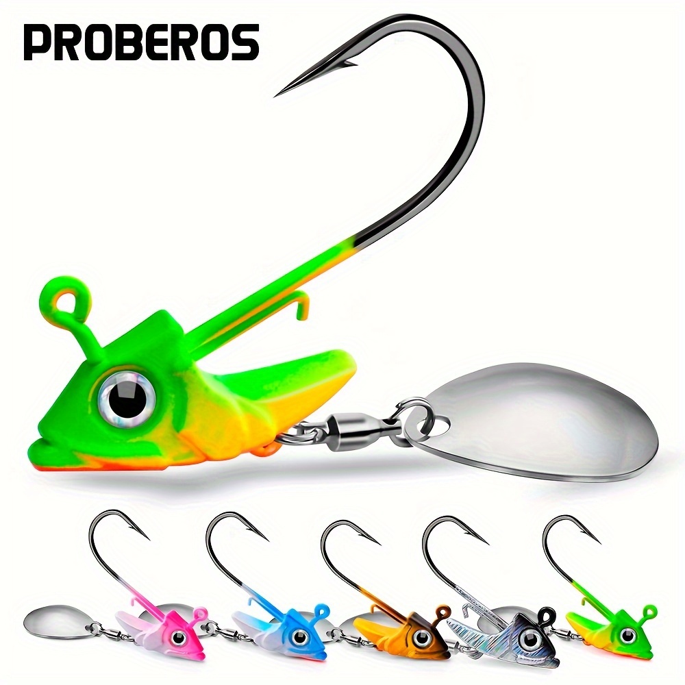 Jig Head Hooks Spinner Blades Barbed Fishhook Soft Lure - Temu