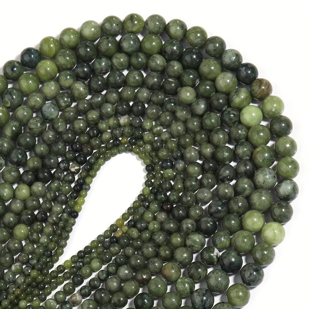 

1strand Natural Southern Jade 6-8-10-12mm Loose Bead With Straight Hole, Diy Jewelry Making Materials