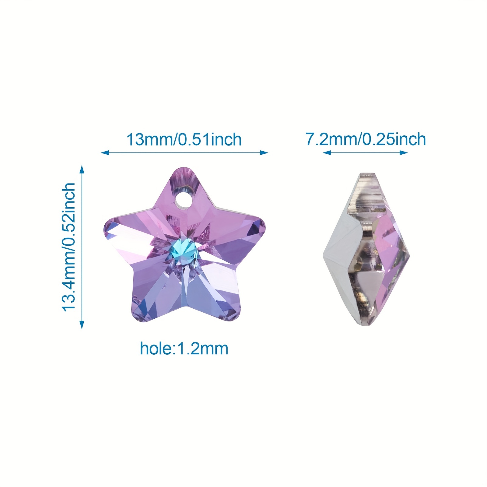 Star Shape K9 Glass Rhinestone Charms Pendants Imitation - Temu