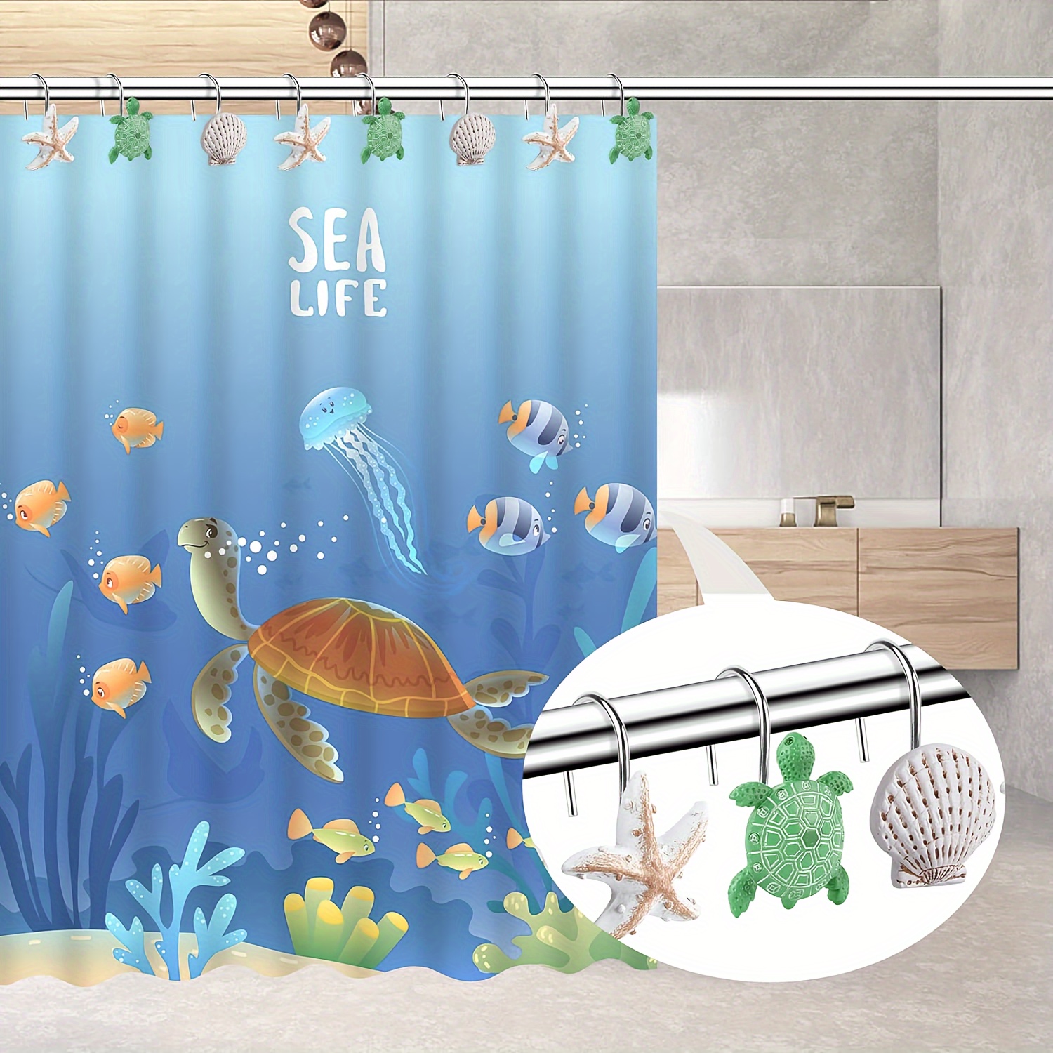 Animal Curtain Hooks Cute Cartoon Ocean Animal Resin - Temu