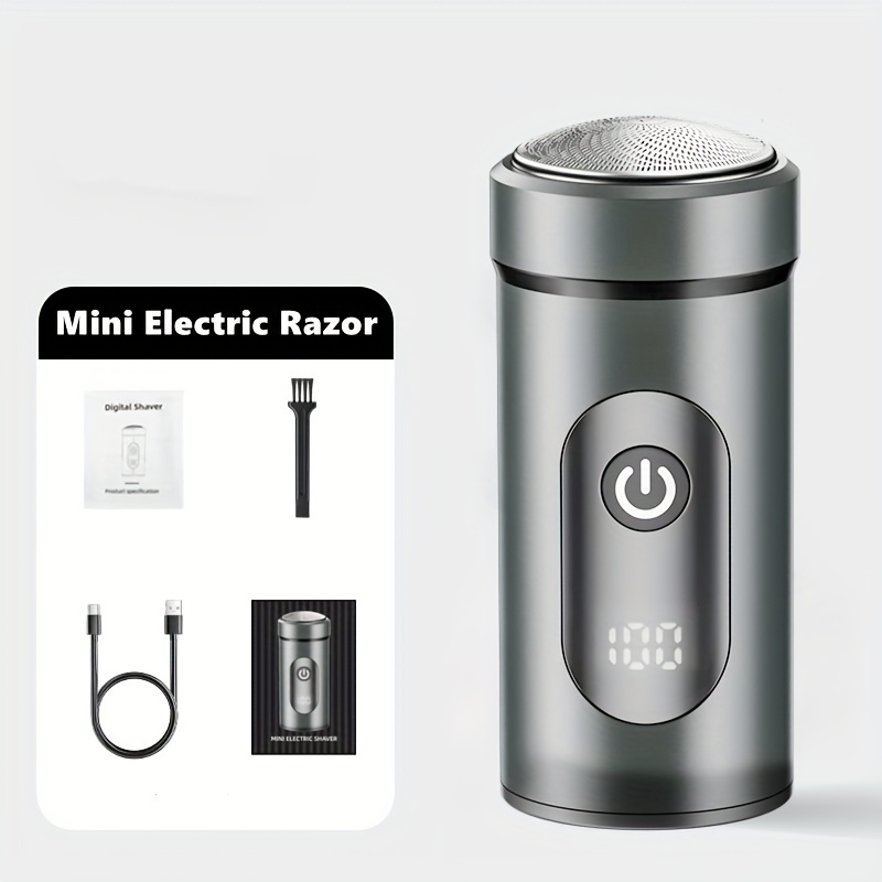 Mini afeitadora eléctrica portátil, afeitadora de tamaño de bolsillo,  afeitadora húmeda y seca, afeitadora eléctrica portátil para hombres,  adecuada
