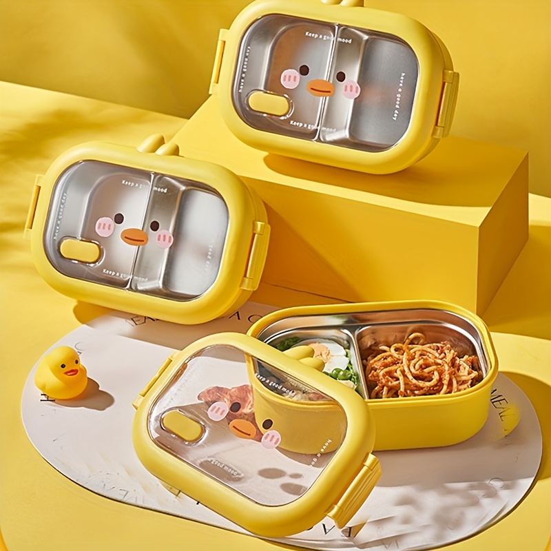 Insulated Stainless Steel Lunch Box With Yellow Duck Pattern - Temu