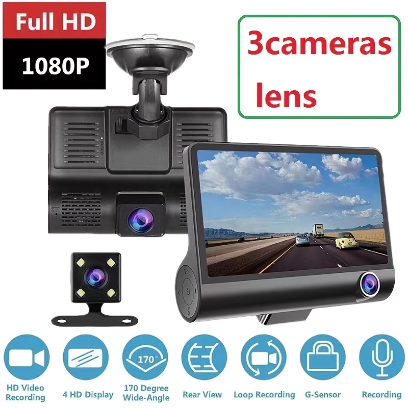 1080P HD Car DVR With 4.0 Inch Screen and Triple Recording