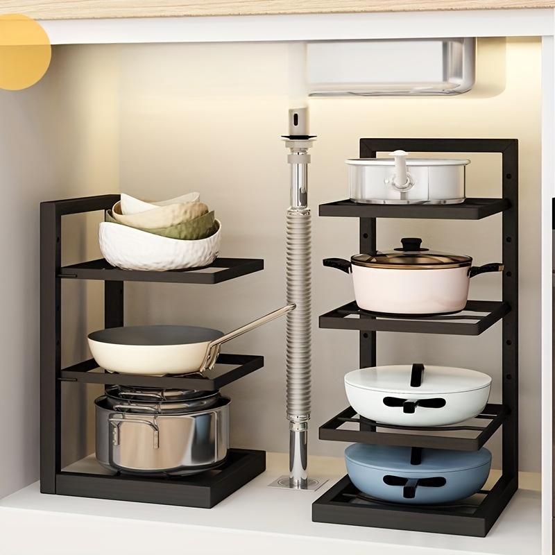 Adjustable Pot Rack Organizer for Kitchen Storage