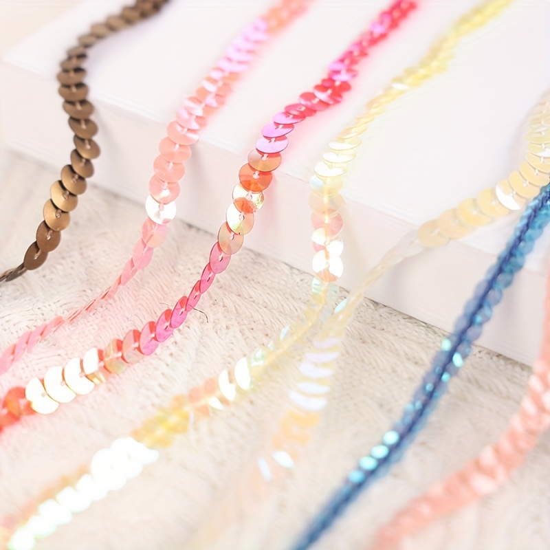  DIY Rhinestone Rope, Rhinestone Craft Rope Durable 6mm / 0.2in  for Clothing(AB Color)