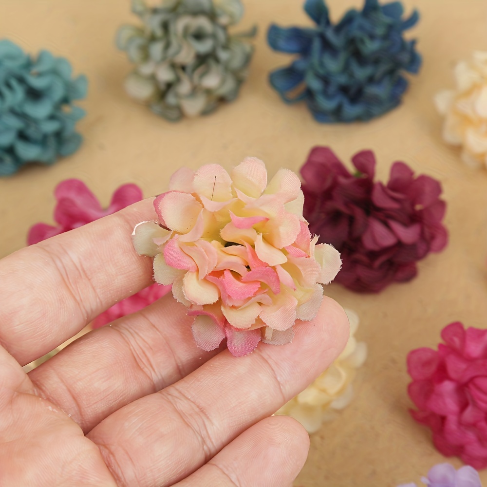 20 Cabezas Flores Hortensias Artificiales Cabezas Flores - Temu Mexico